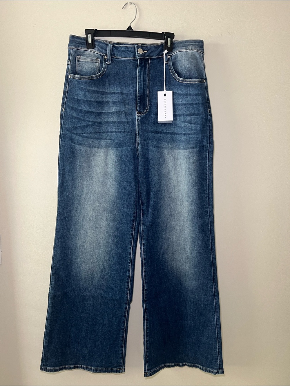 Risen Jeans High-Rise Wide Leg Flare Women's Jeans - Blue